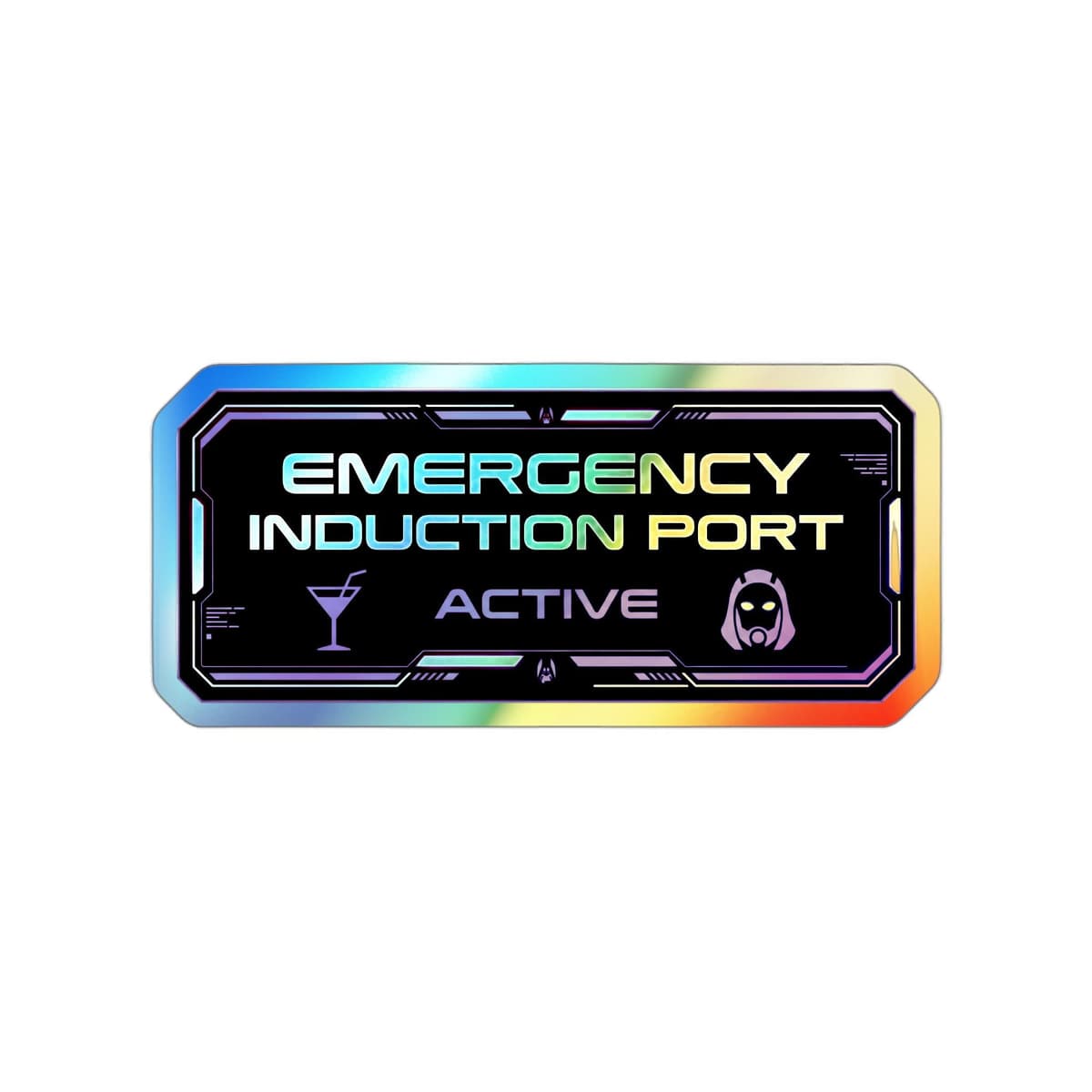 Emergency Induction Port Holographic Sticker | Tali Quarian Holo Decal Sci-Fi