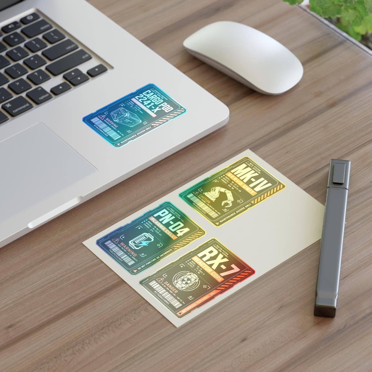 Sci-Fi Industrial Decal Sticker Pack | Equipment Tag Sheet