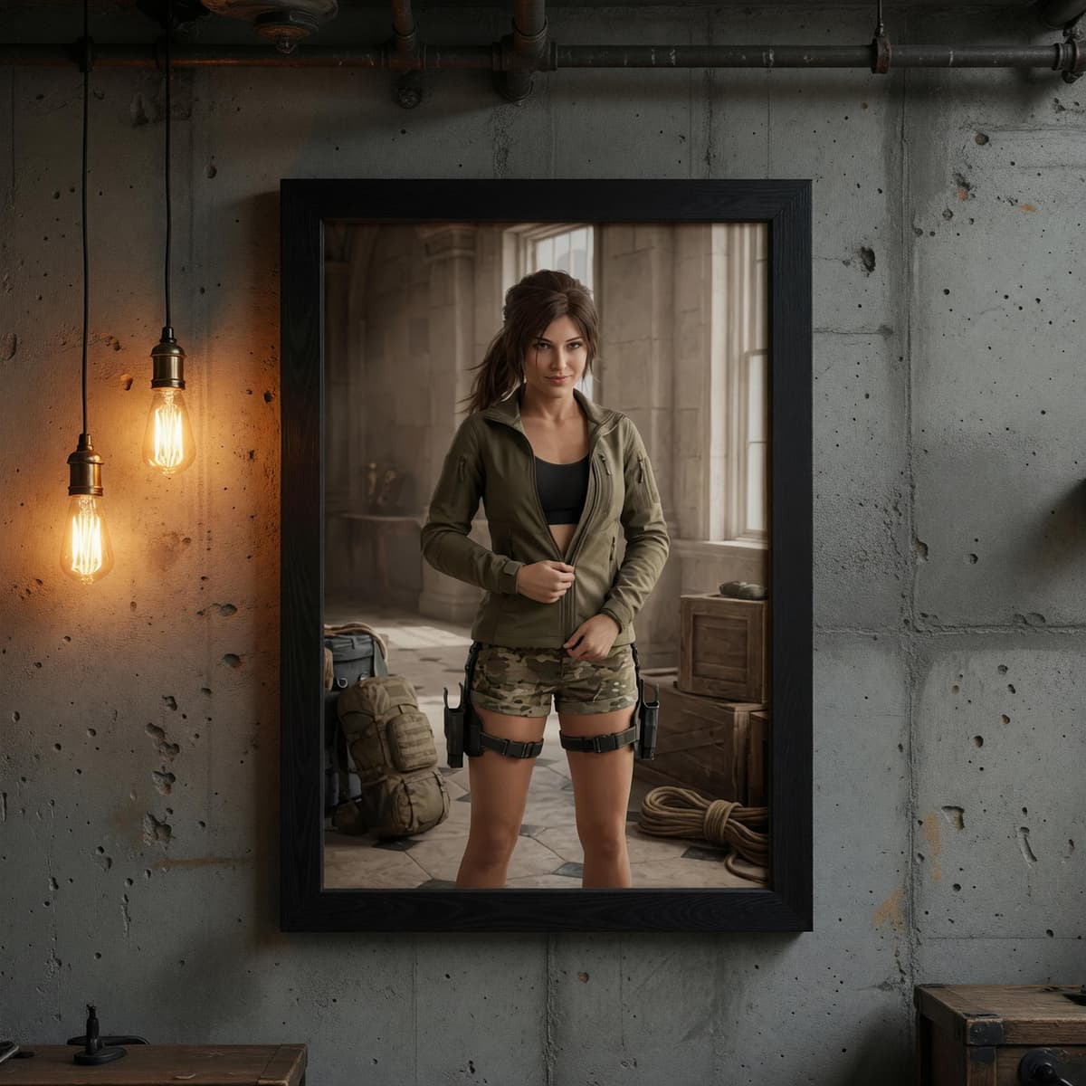 Explorer Base Camp Poster | Tactical Treasure Hunter Wall Art (Matte Print)