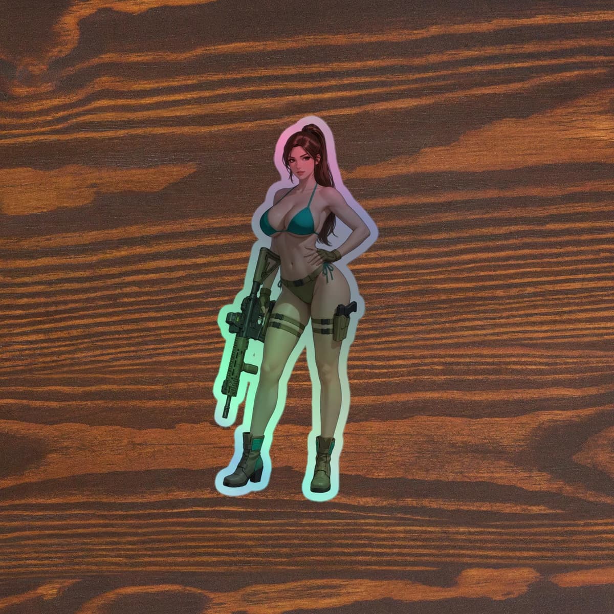 Lara Bikini Ar15 Holographic stickers