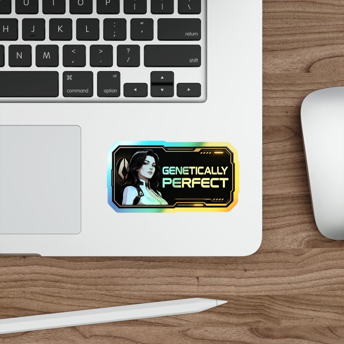Genetically Perfect Holographic Sticker | Miranda Cerberus Sci-Fi Vinyl Decal