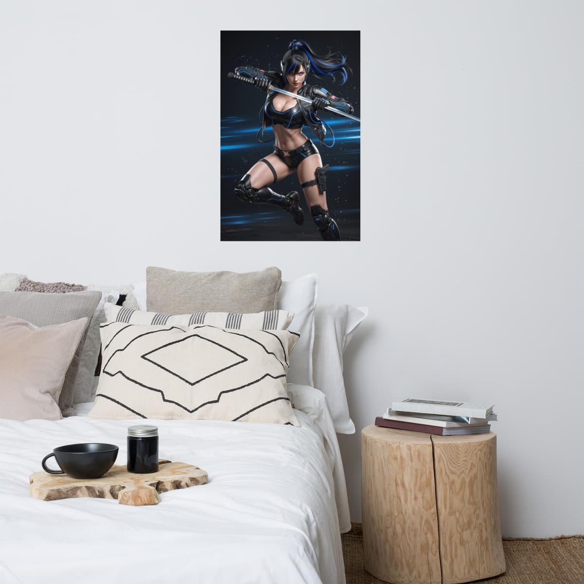 Neon Sword Sci-Fi Pin Up Poster