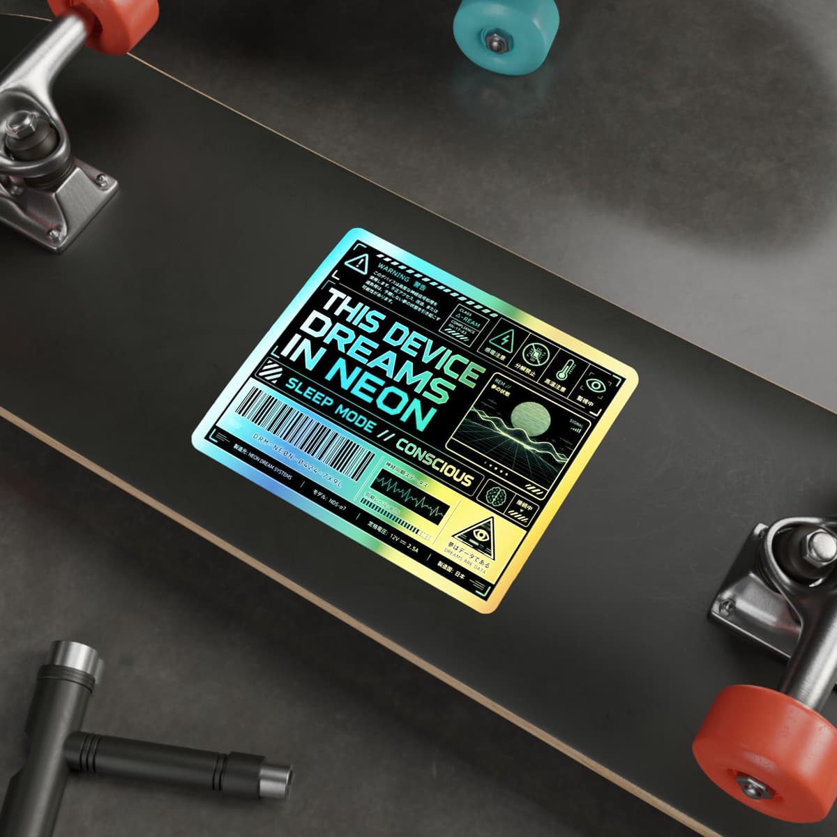Neon Dreams Synthwave Holographic Sticker