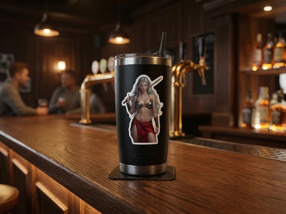 Elara Dagger Waifu Sticker | Fantasy Rogue Anime Warrior Vinyl Decal (Kiss Cut)