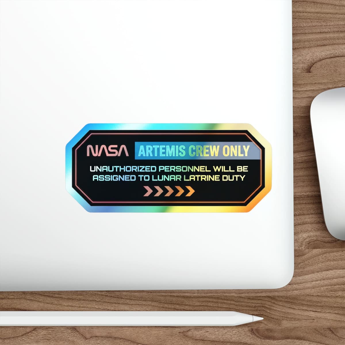 NASA Artemis Crew Only Holographic Sticker | Moon Mission Vinyl Decal