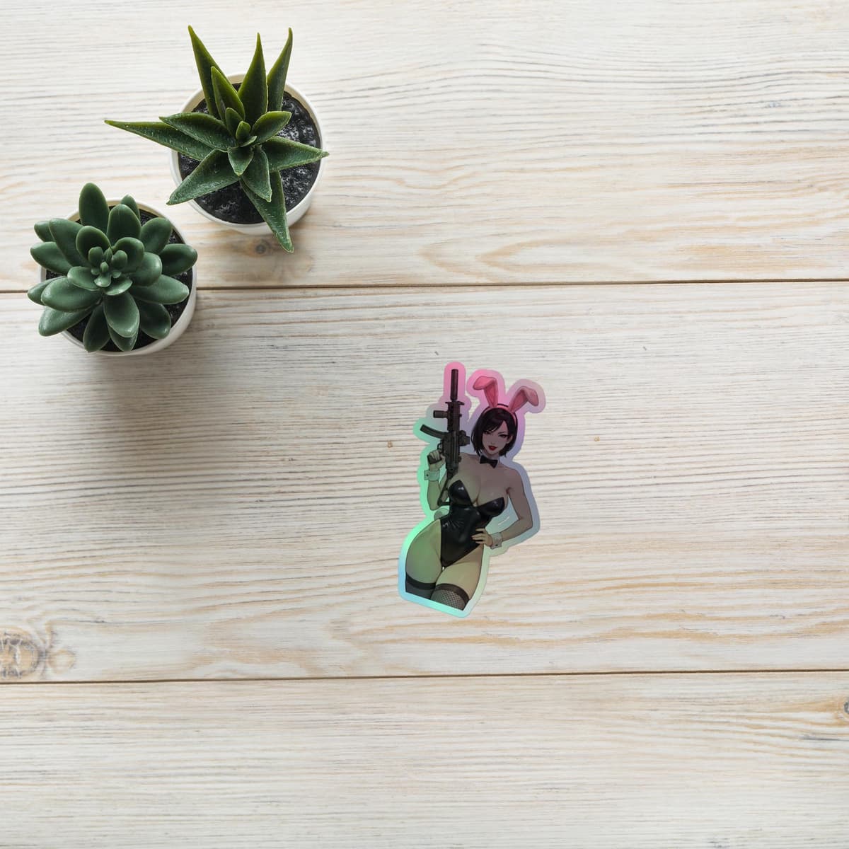 Crimson Bunny Holographic stickers