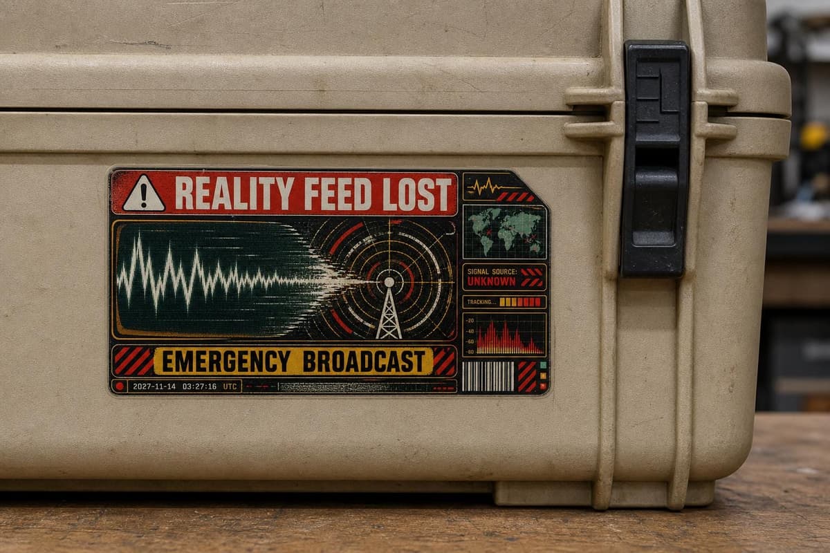 Reality Feed Lost Transparent Sticker | Analog Sci-Fi Decal