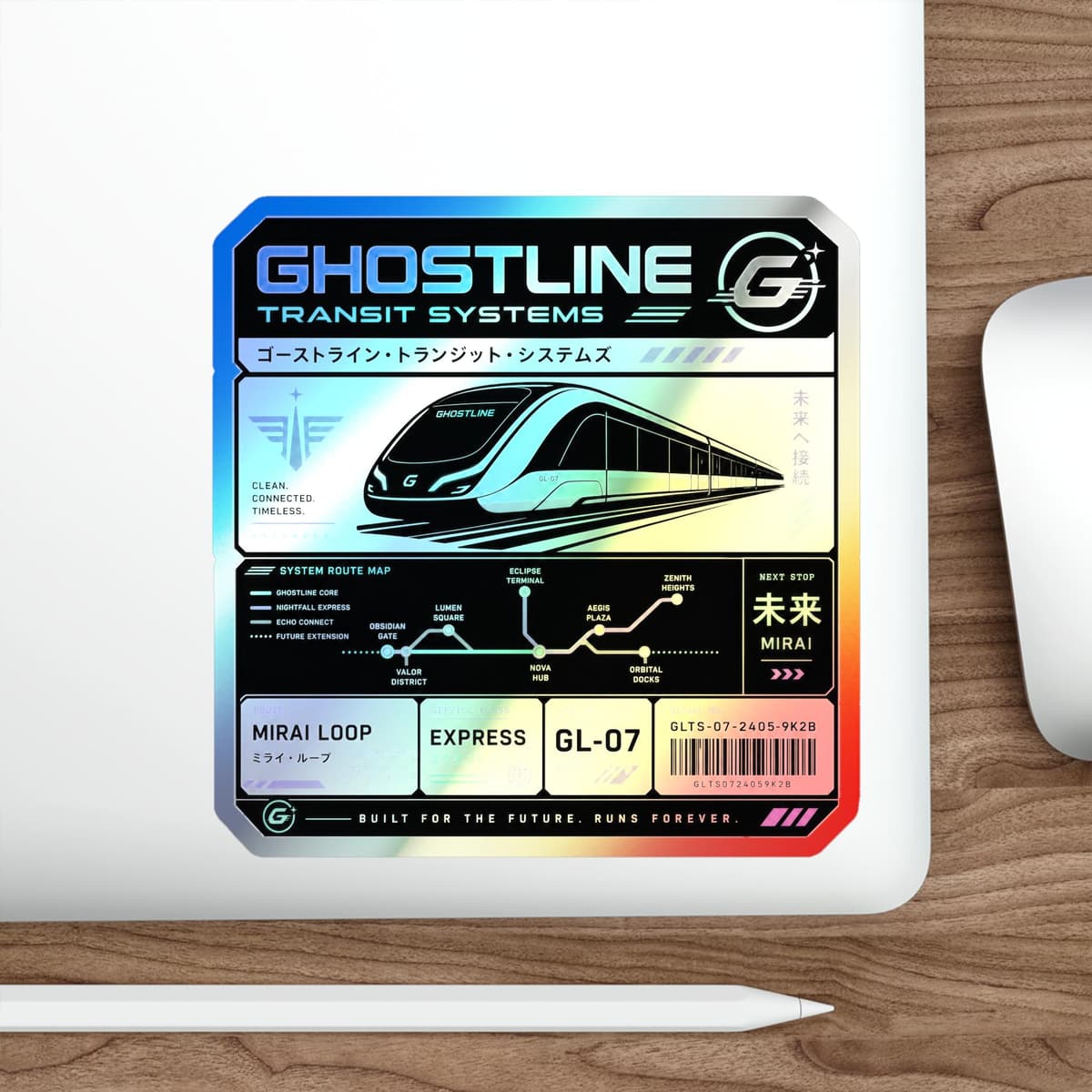 Ghostline Transit Systems Holographic Sticker