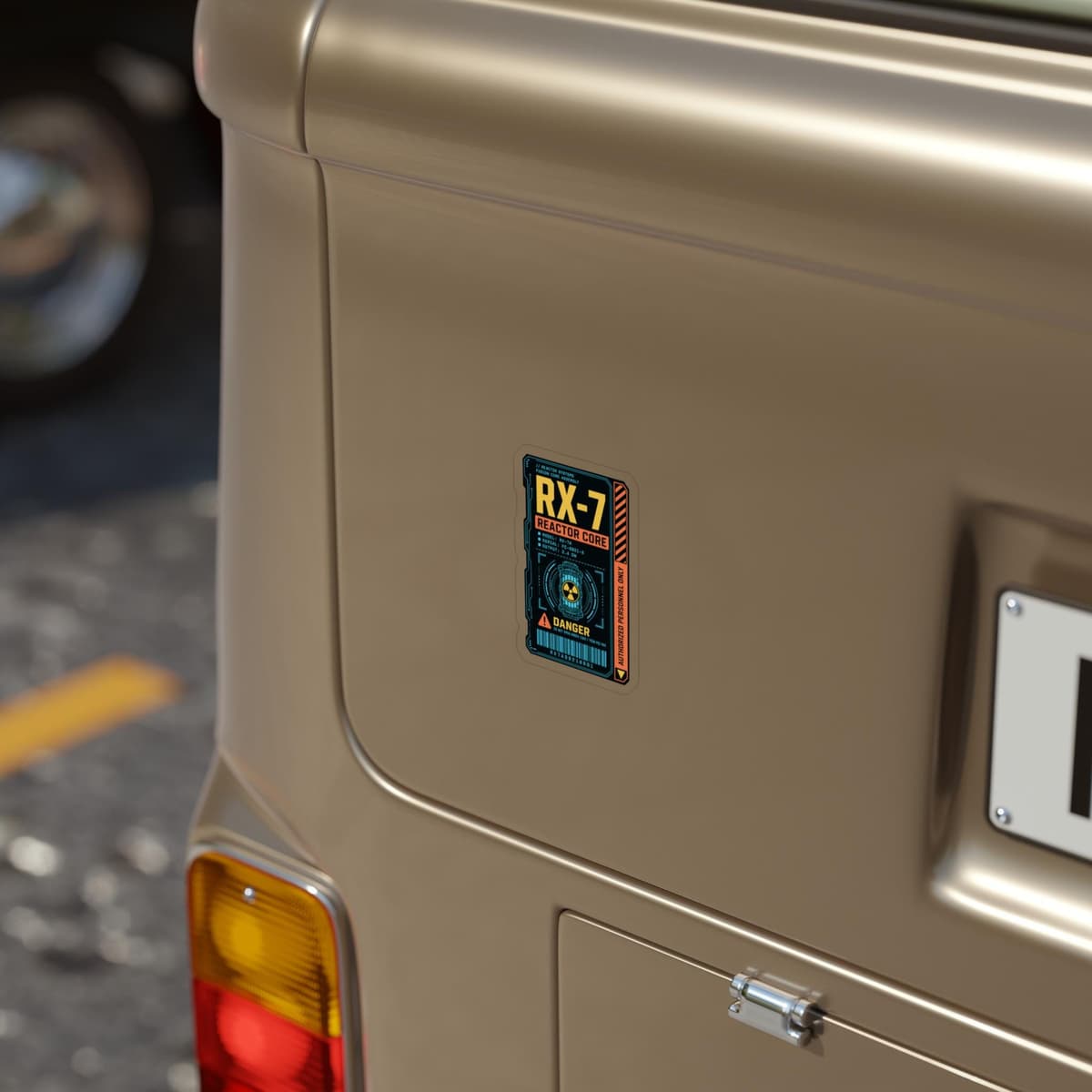 RX-7 Reactor Core Sci-Fi Decal Sticker | Cyberpunk Tech Equipment Tag Vinyl Decal