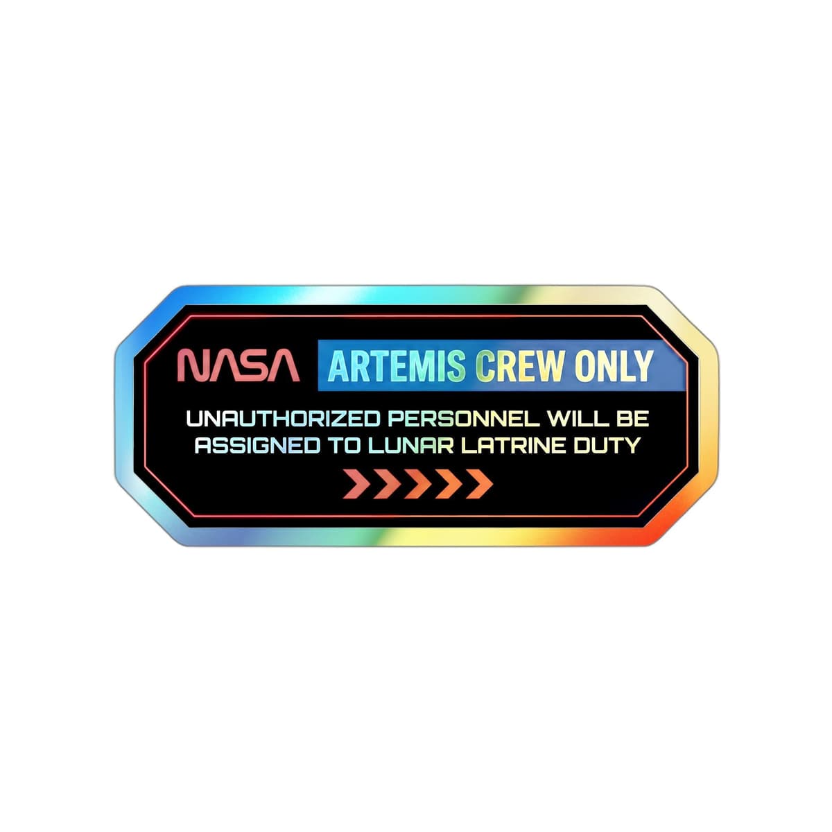 NASA Artemis Crew Only Holographic Sticker | Moon Mission Vinyl Decal
