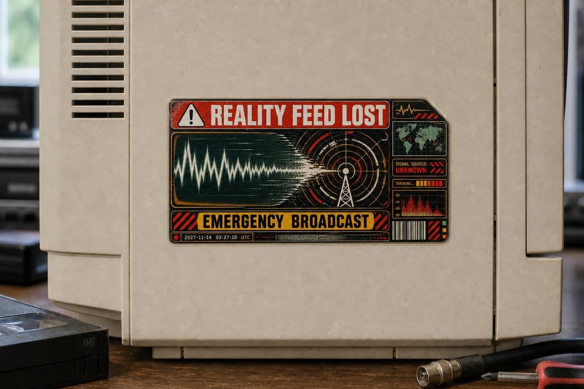 Reality Feed Lost Transparent Sticker | Analog Sci-Fi Decal