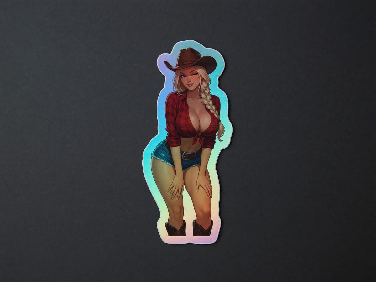 Valkyrie Cowgirl Holographic Sticker | Country Girl Iridescent Vinyl Decal