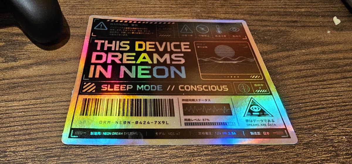 Neon Dreams Synthwave Holographic Sticker