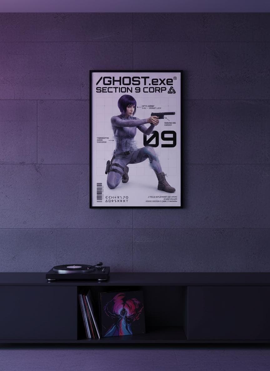 Ghost Operative Poster | Cyberpunk Tactical Sci-Fi Wall Art (Matte Print)