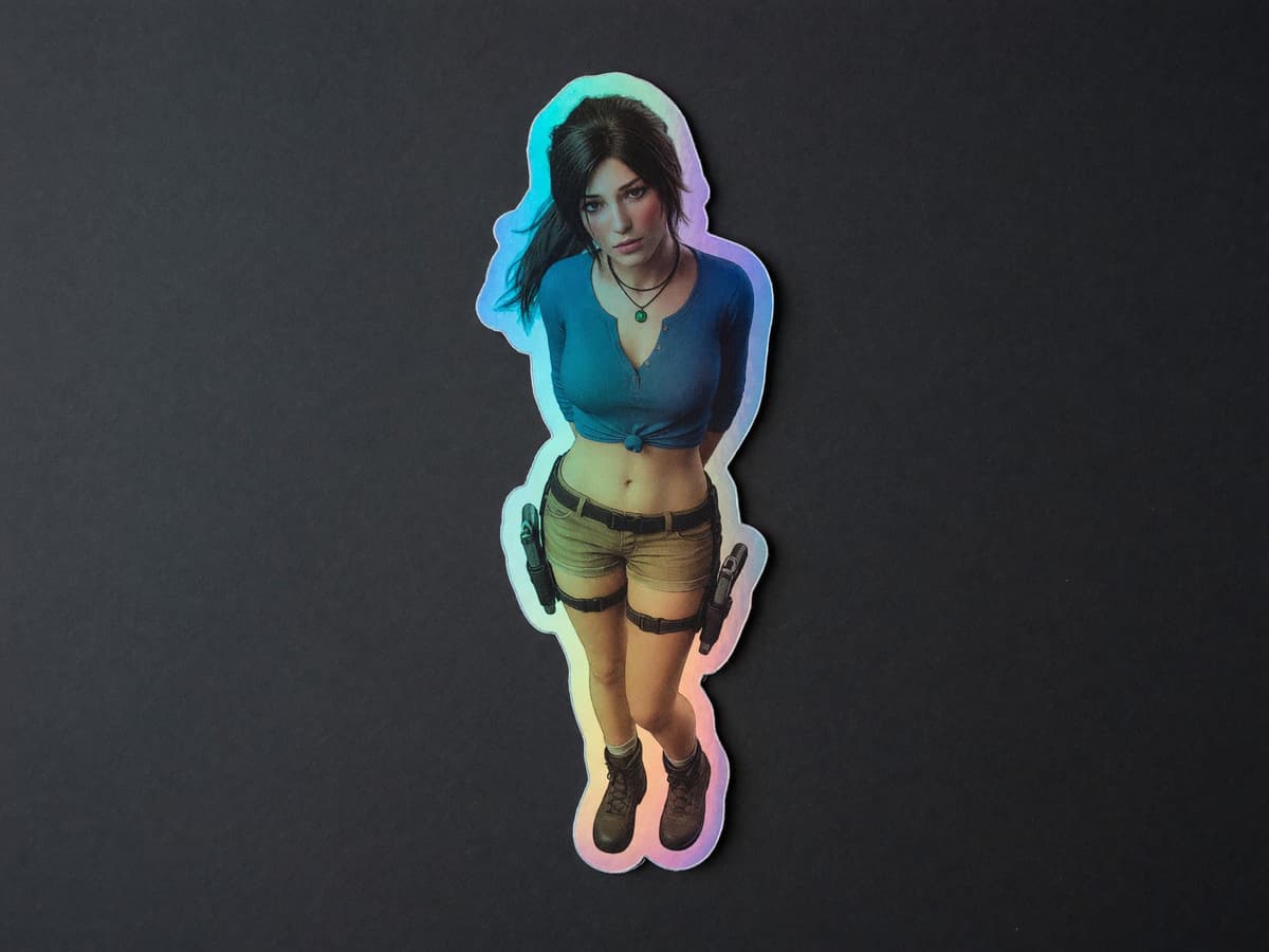 Explorer Casual Henley Holographic Sticker | Treasure Hunter Iridescent Vinyl Decal