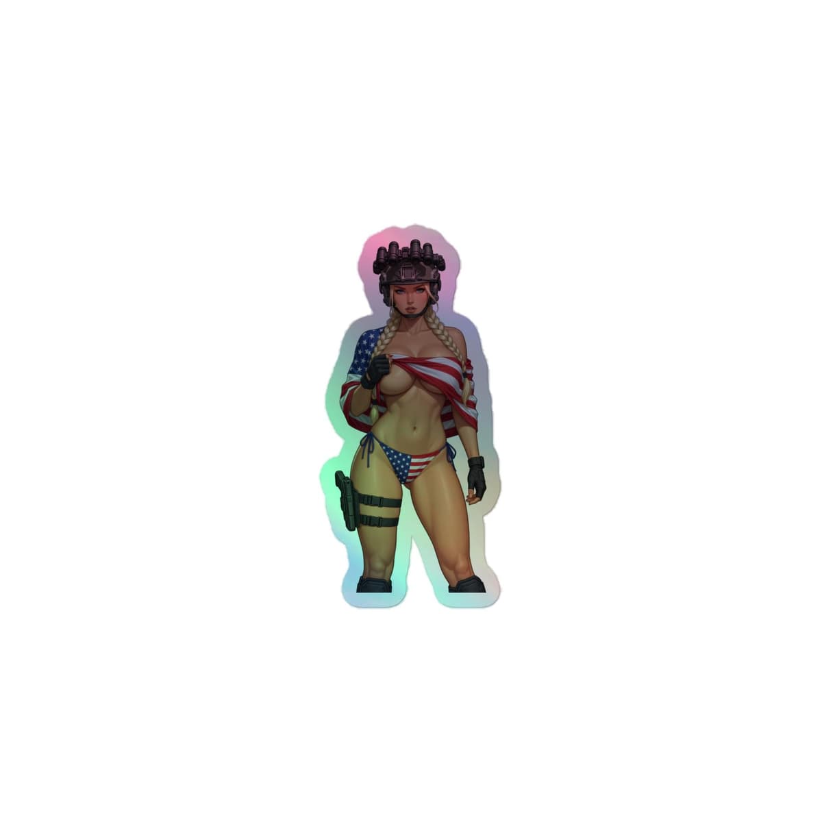 Flag Draped Holographic stickers