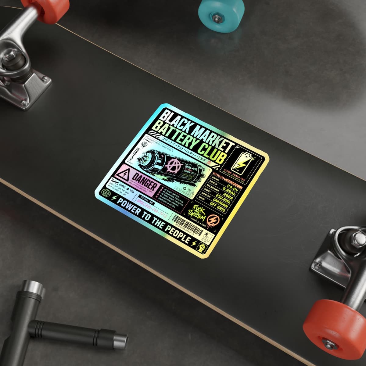 Black Market Battery Club Holographic Sticker