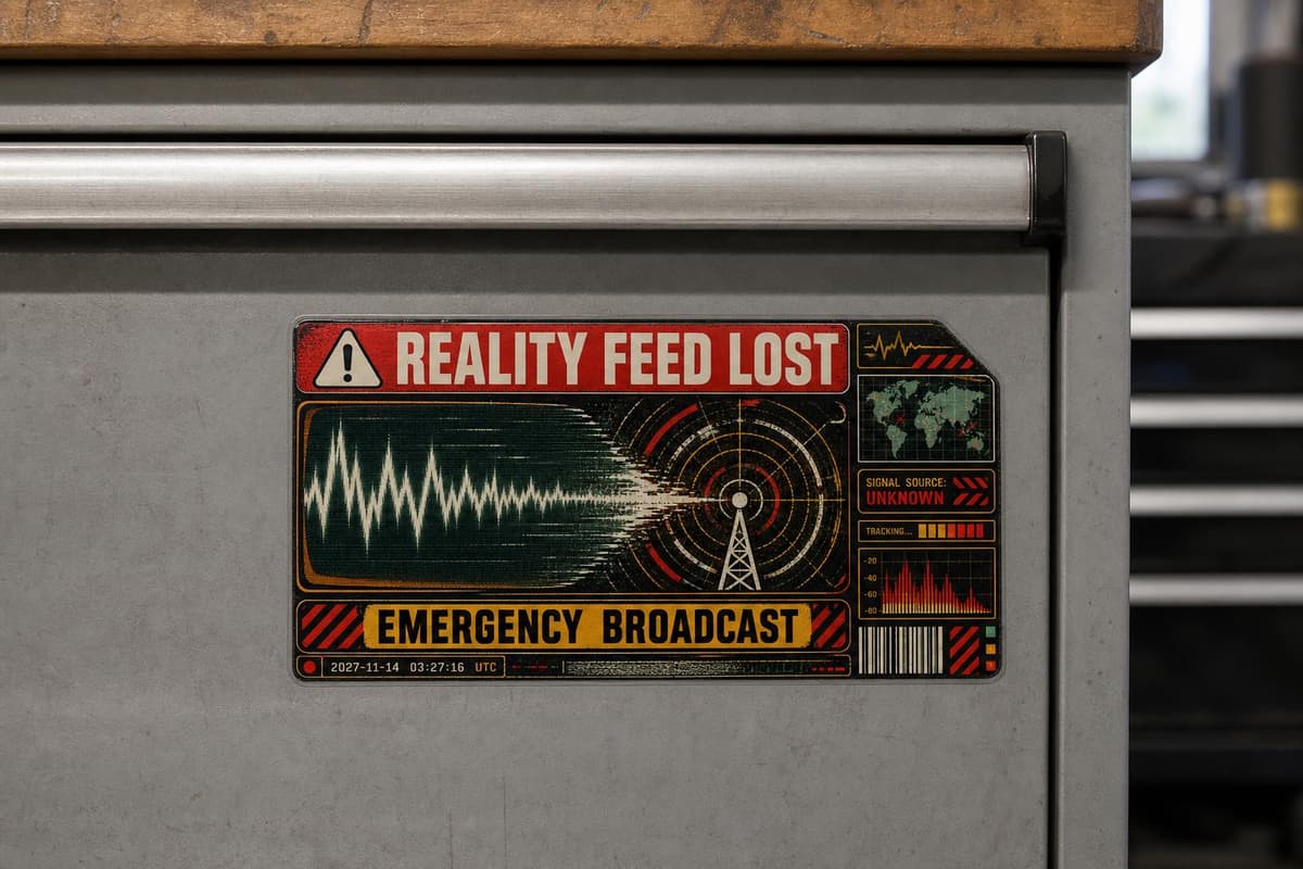 Reality Feed Lost Transparent Sticker | Analog Sci-Fi Decal