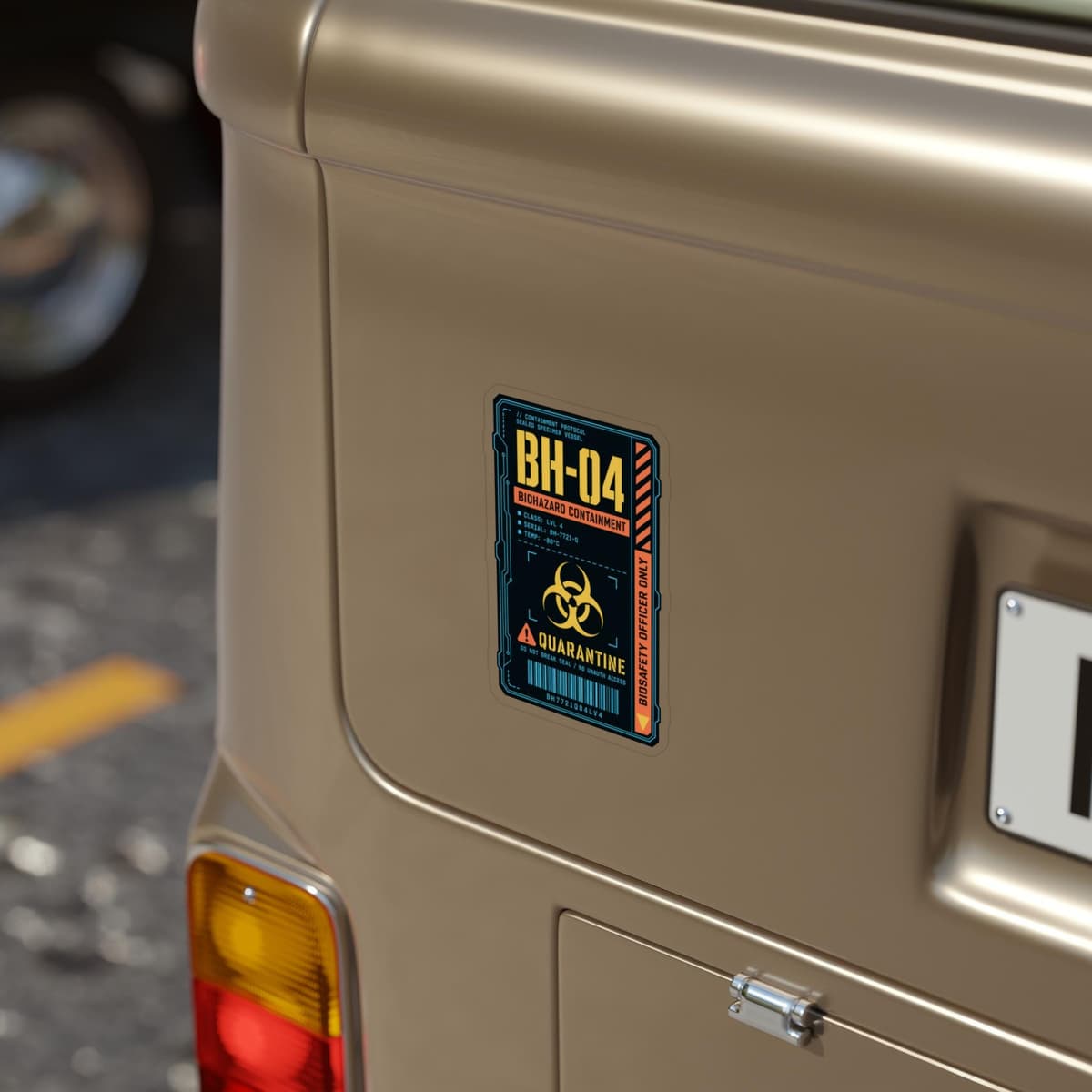 BH-04 Biohazard Containment Sci-Fi Decal Sticker | Quarantine Warning Tag Vinyl Decal