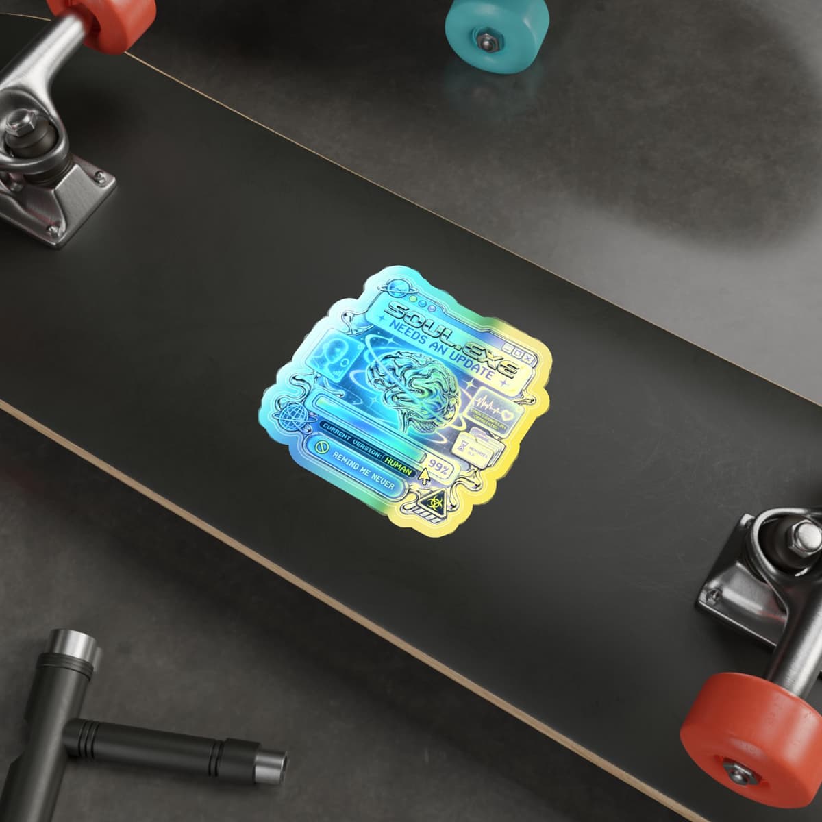 Soul.exe Needs an Update Holographic Sticker | Y2K Cyberpunk Decal
