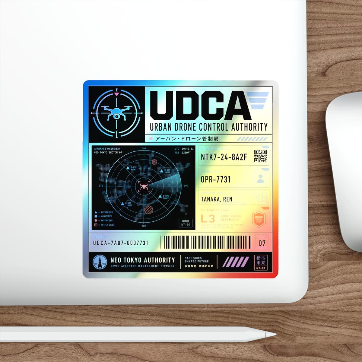 Urban Drone Control Authority Holographic Sticker