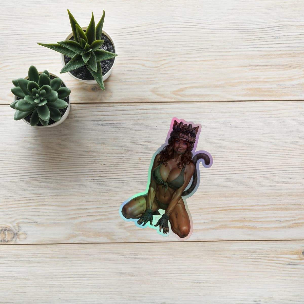 Autumn Catgirl Holographic stickers