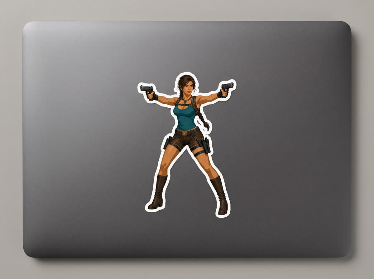 Explorer Comic Dual Pistol Sticker | Treasure Hunter Vinyl Decal