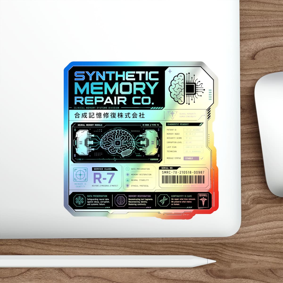 Synthetic Memory Repair Co Holographic Sticker