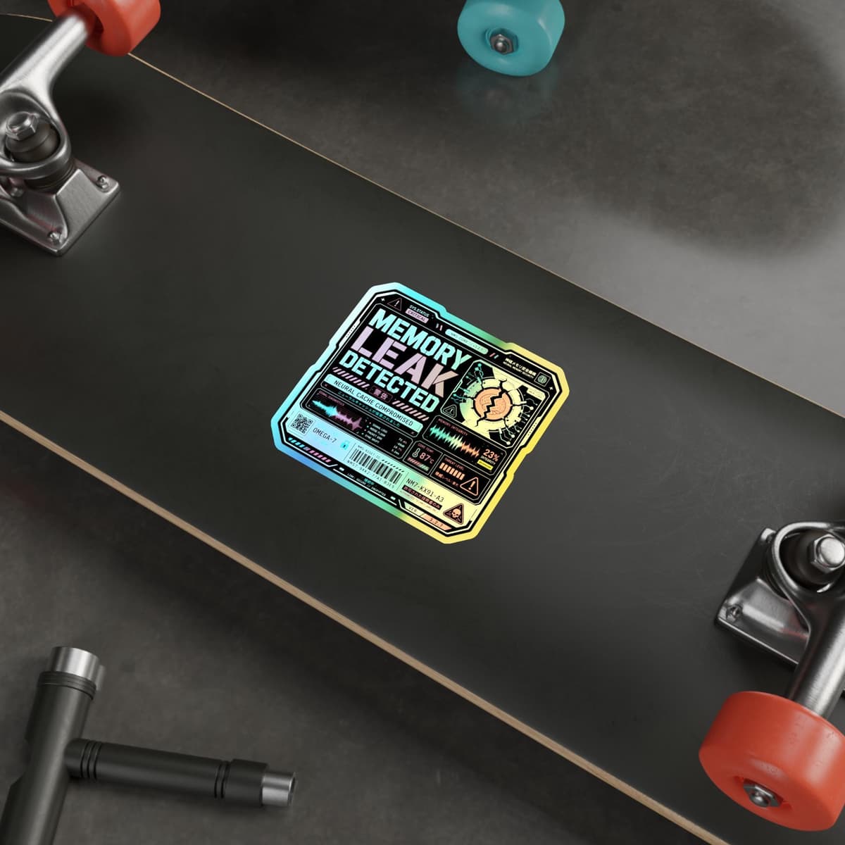 Memory Leak Detected Holographic Sticker | Programmer Warning Decal