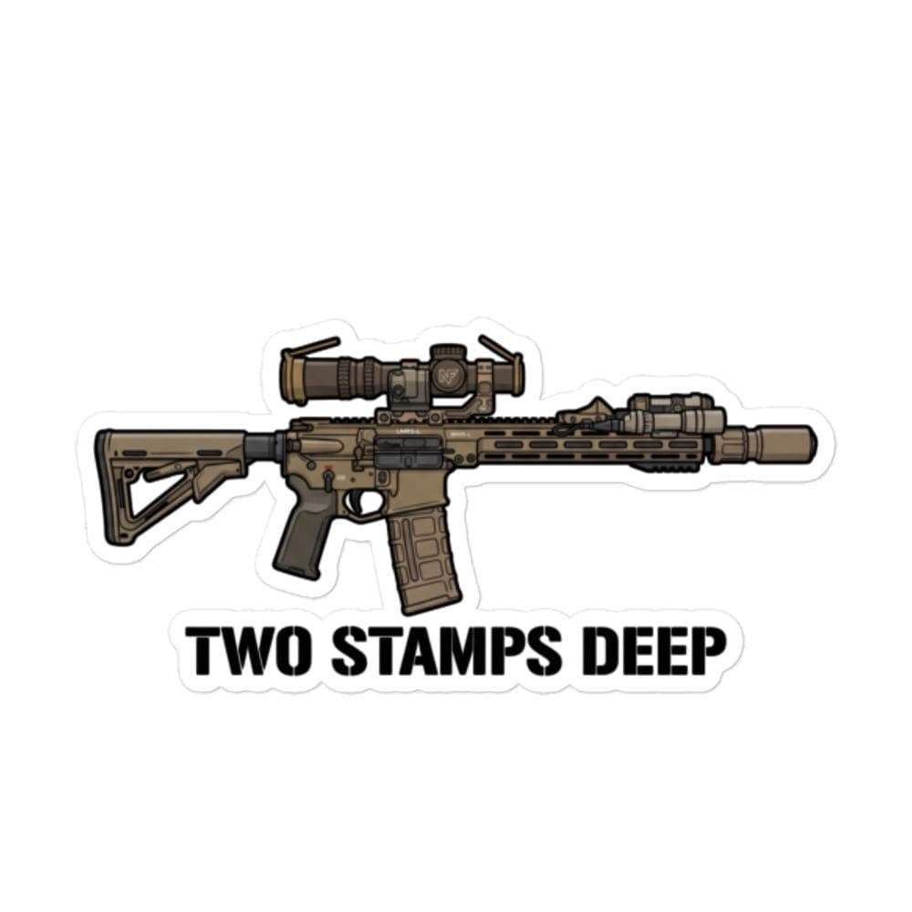 Two Stamps Deep AR15 Gun Sticker