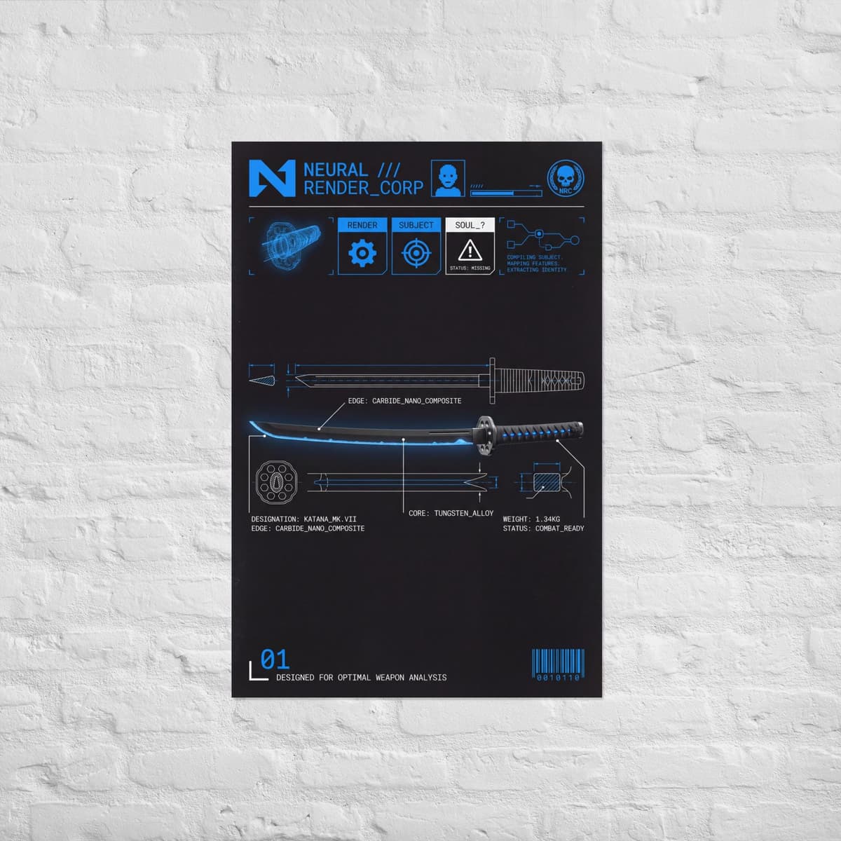 Katana Sci-Fi Diagram Poster