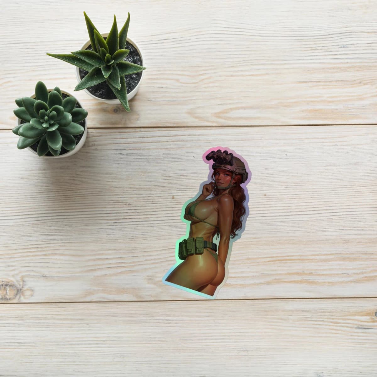 Tactical Girl Side Bikini Holographic stickers