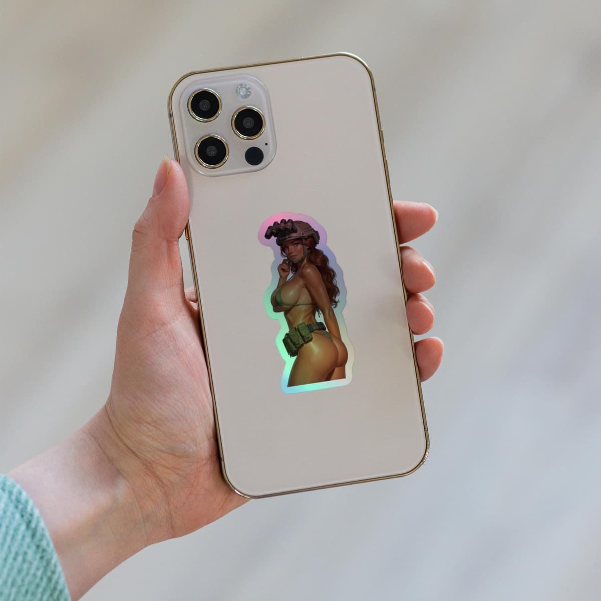 Tactical Girl Side Bikini Holographic stickers