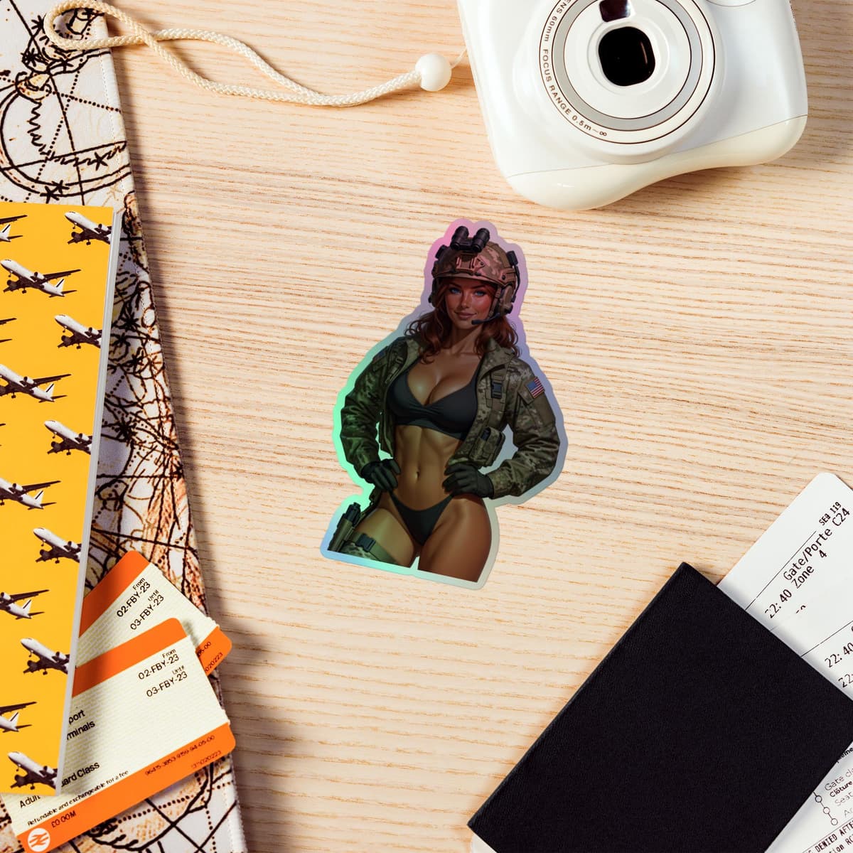 Camo Bikini Holographic stickers