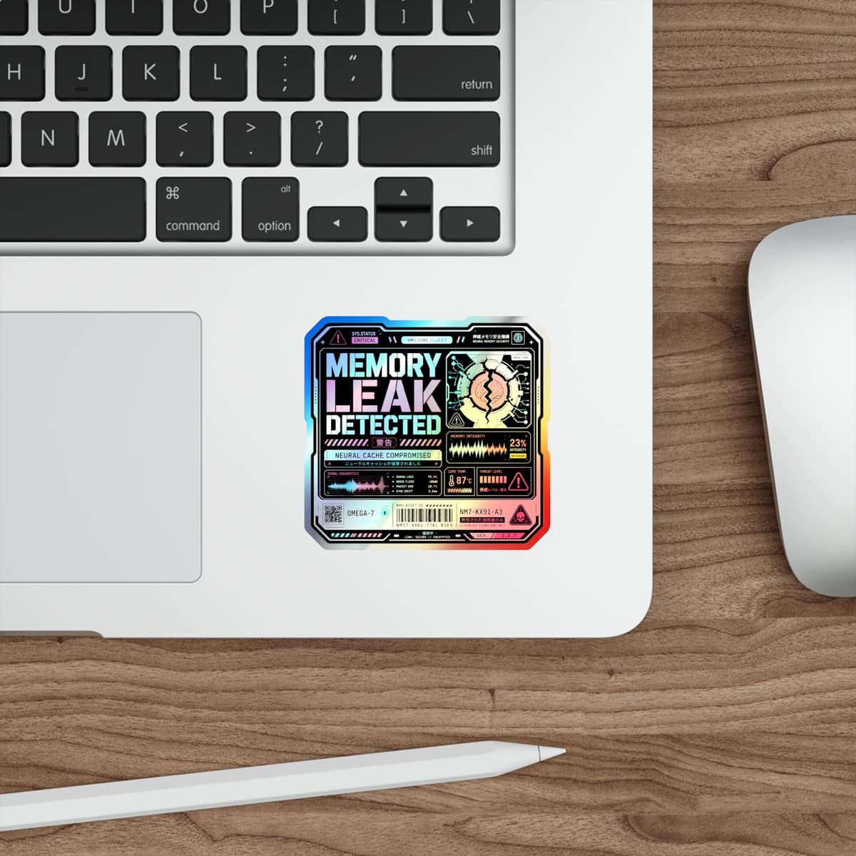 Memory Leak Detected Holographic Sticker | Programmer Warning Decal