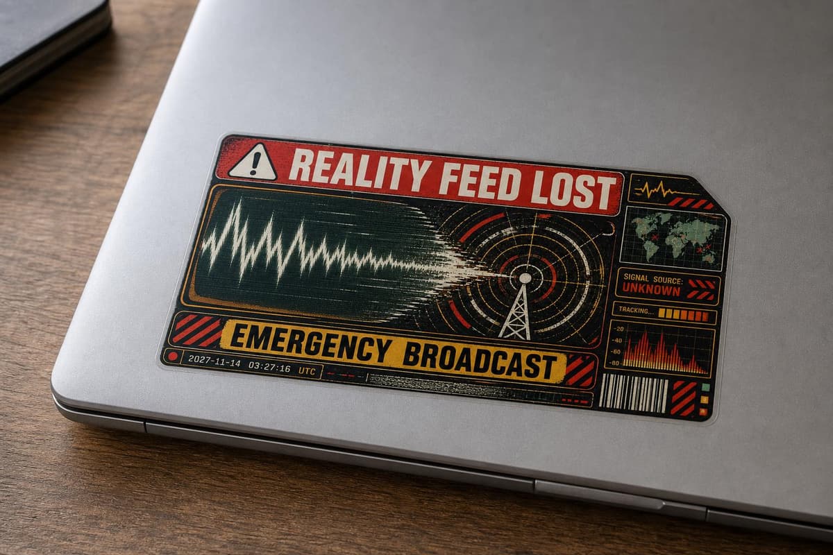 Reality Feed Lost Transparent Sticker | Analog Sci-Fi Decal