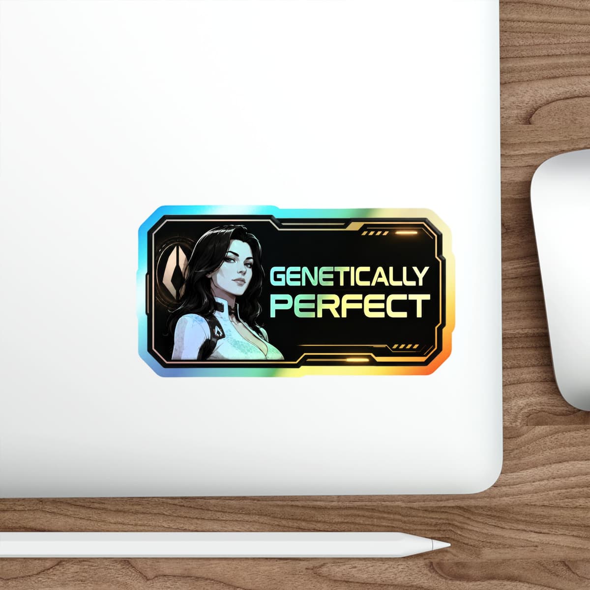 Genetically Perfect Holographic Sticker | Miranda Cerberus Sci-Fi Vinyl Decal