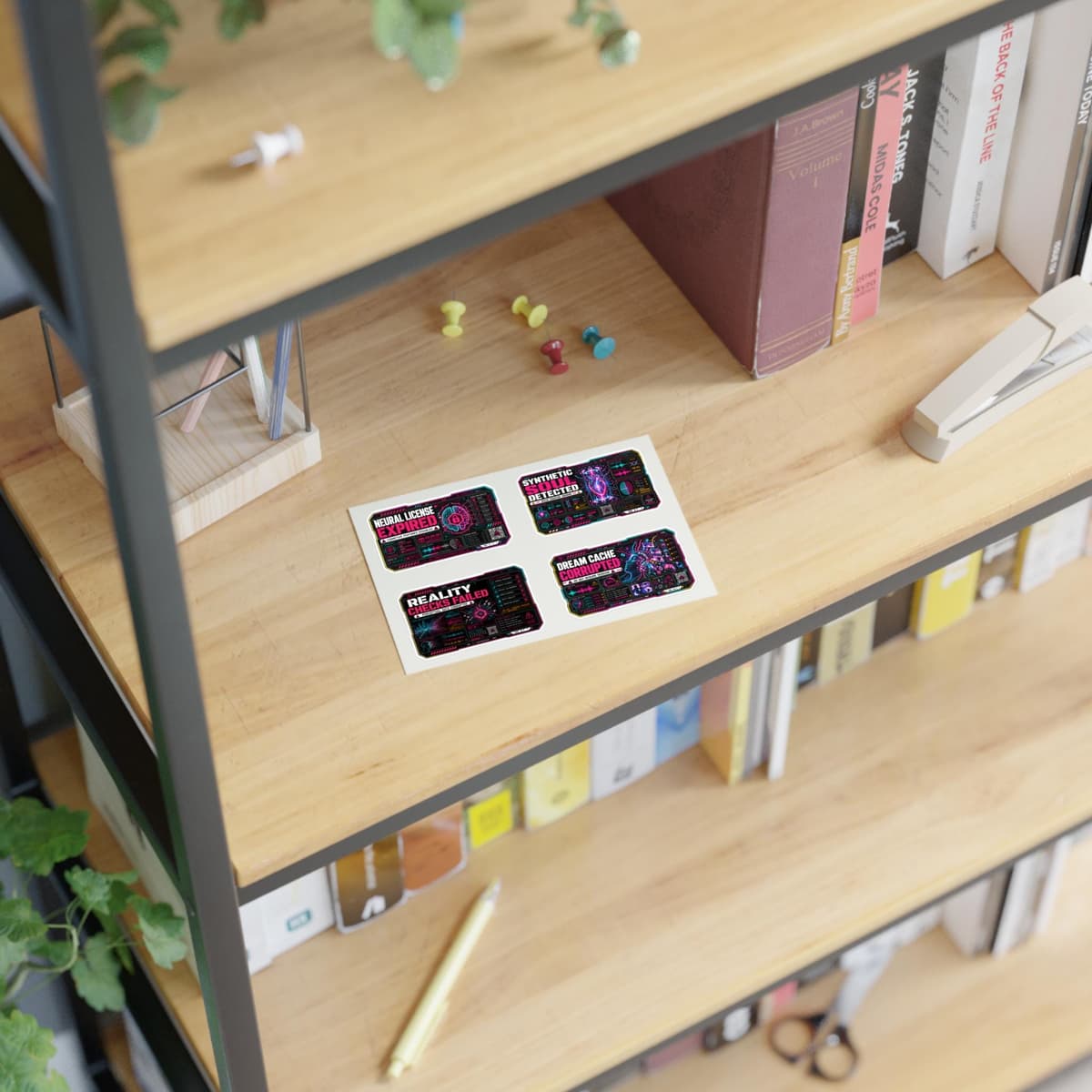 AI System Failure Sticker Pack | Cyberpunk Warning Label Sheet
