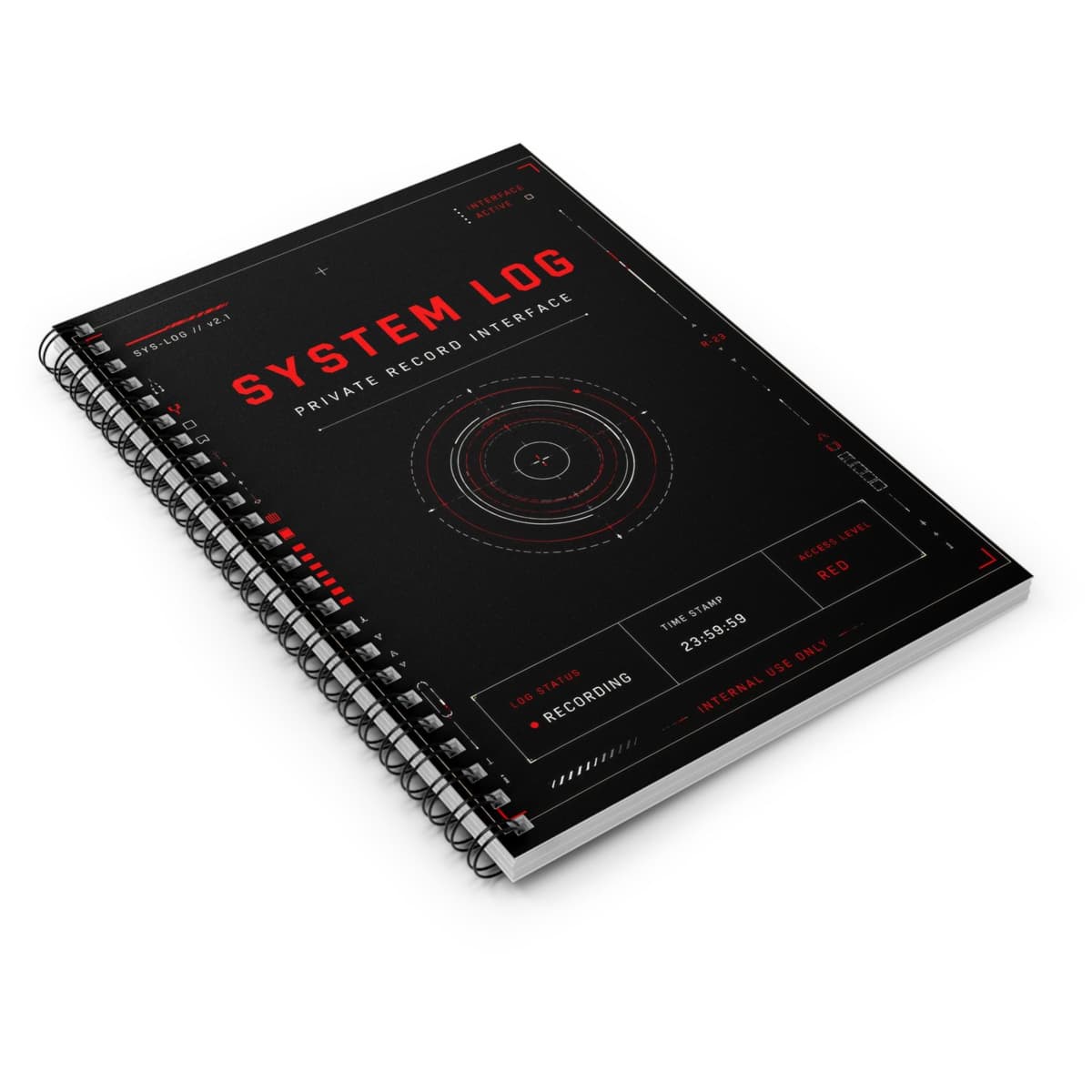 Cyberpunk Spiral Notebook | Tactical HUD System Log Hacker Journal