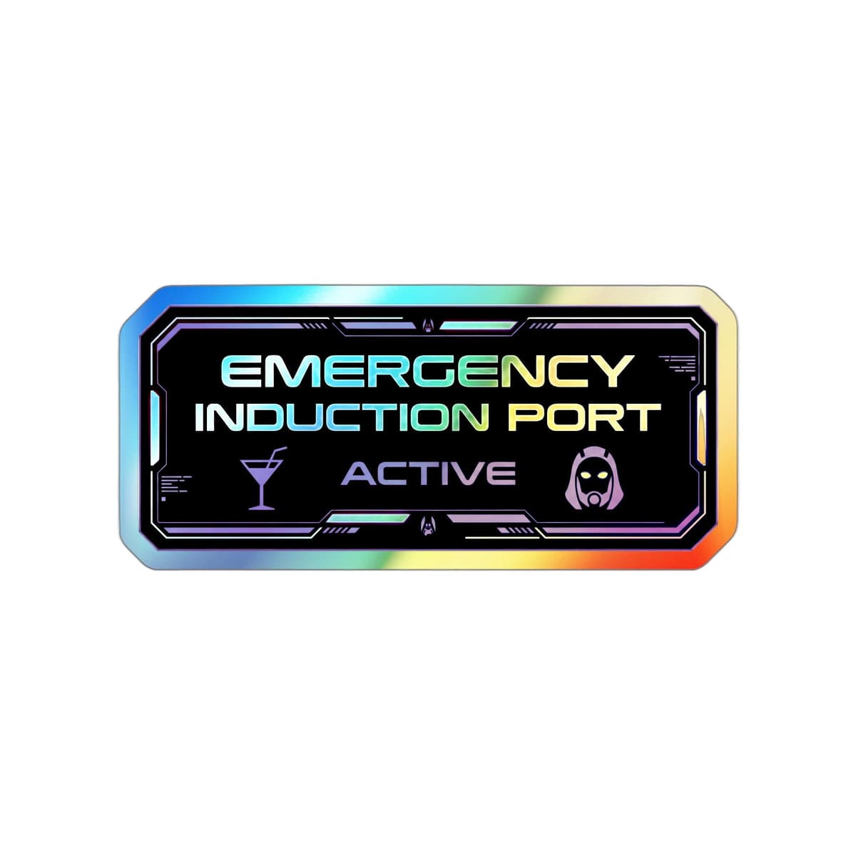 Emergency Induction Port Holographic Sticker | Tali Quarian Holo Decal Sci-Fi