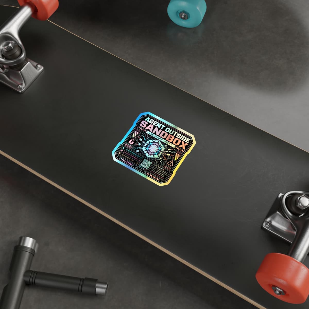 Agent Outside Sandbox Holographic Sticker | Cyberpunk AI Containment Decal