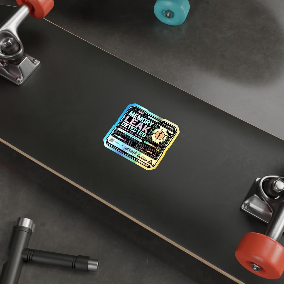 Memory Leak Detected Holographic Sticker | Programmer Warning Decal