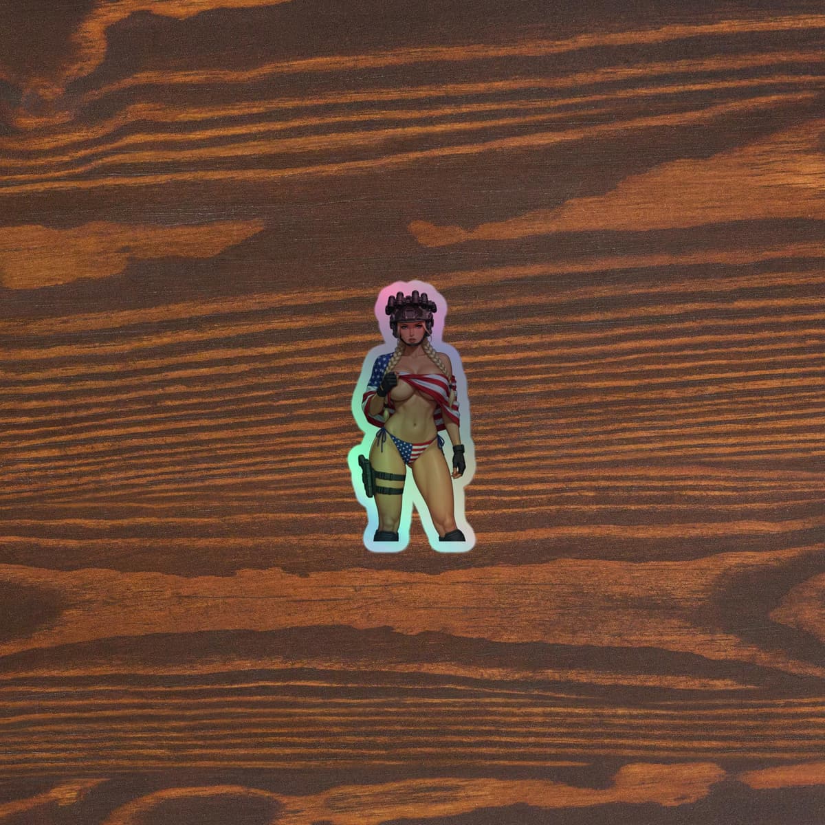 Flag Draped Holographic stickers