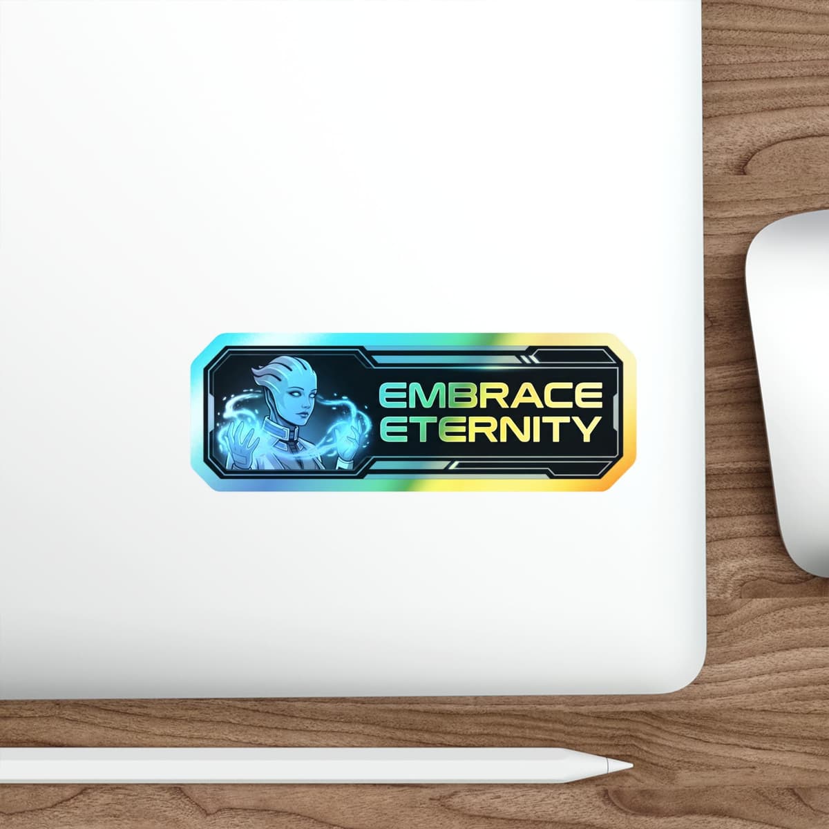 Embrace Eternity Holographic Sticker | Liara Asari Biotic Holo Decal Sci-Fi
