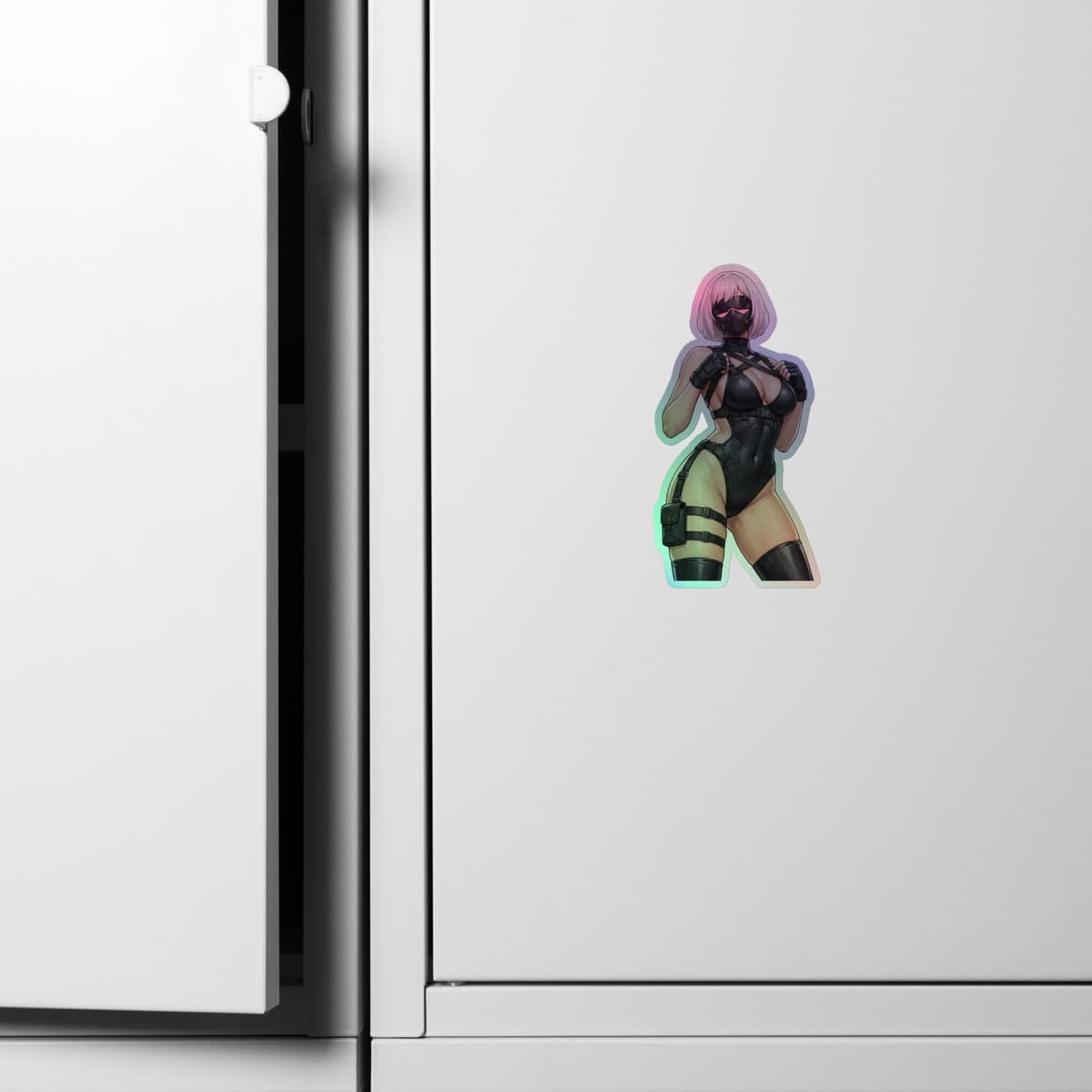 2B Tactical Harness Holographic Sticker | Android Waifu Iridescent Vinyl Decal