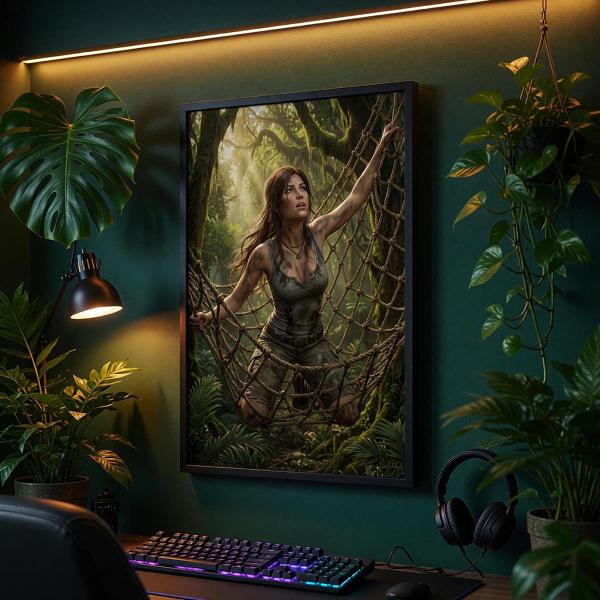 Explorer Jungle Canopy Poster | Treasure Hunter Adventure Wall Art (Matte Print)