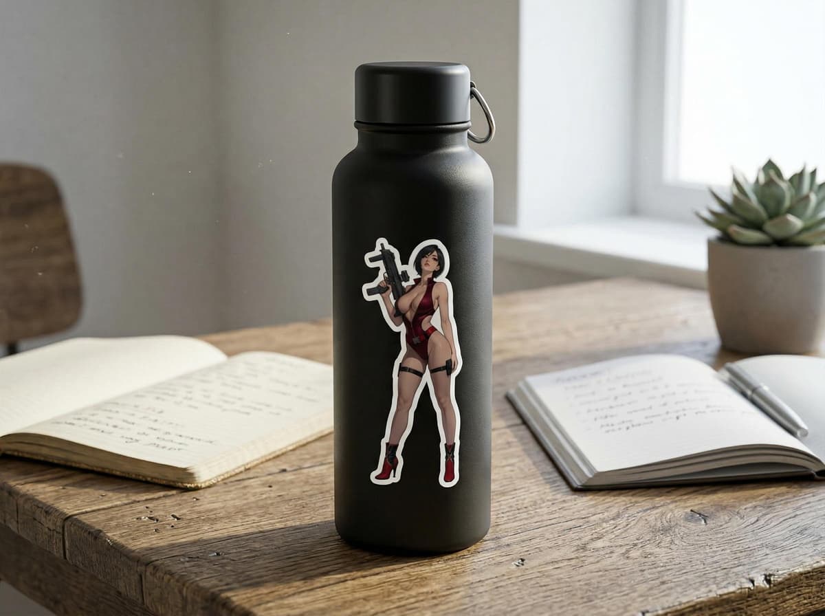 Crimson MP7 Spy Girl Sticker | Tactical Anime Waifu Vinyl Decal (Kiss Cut)