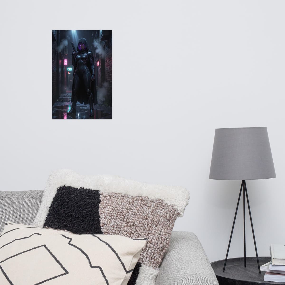 Cyberpunk Hooded Assassin Poster