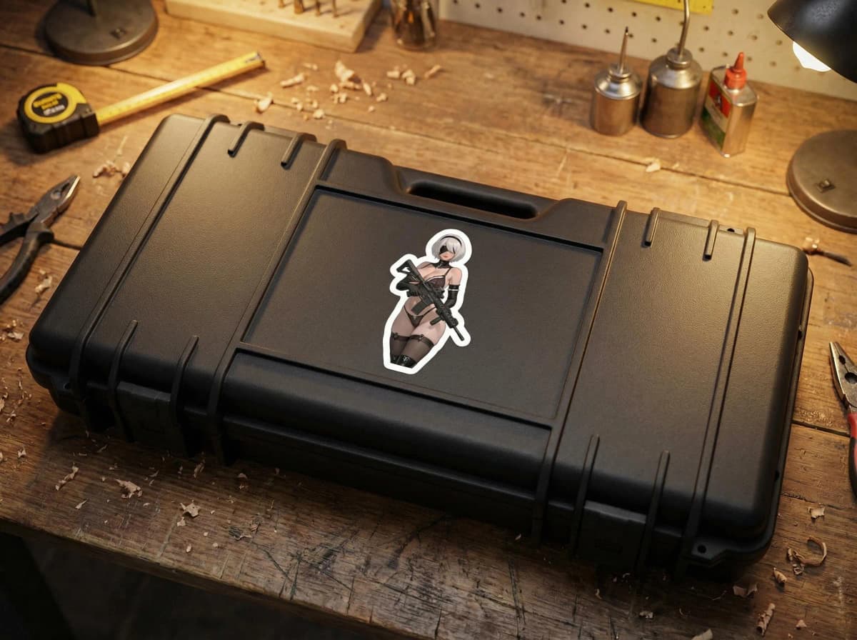 2B AR-15 Pin-Up Sticker | NieR Automata Anime Vinyl Decal (Kiss Cut)