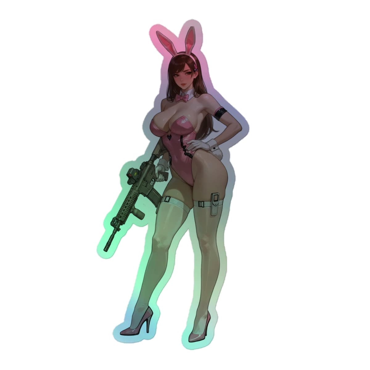 Bunny Pilot Holo Holographic stickers